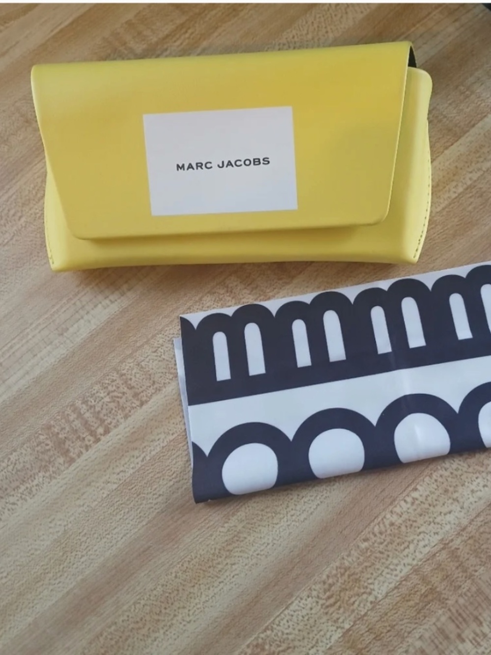 Marc Jacobs Yellow Glasses Case with Cleaning Cloth